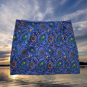 J. Crew Mini Skirt Blue and Orange paisley